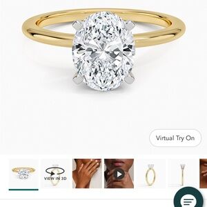 Gold and Silver Women's Ring with Oval Stone